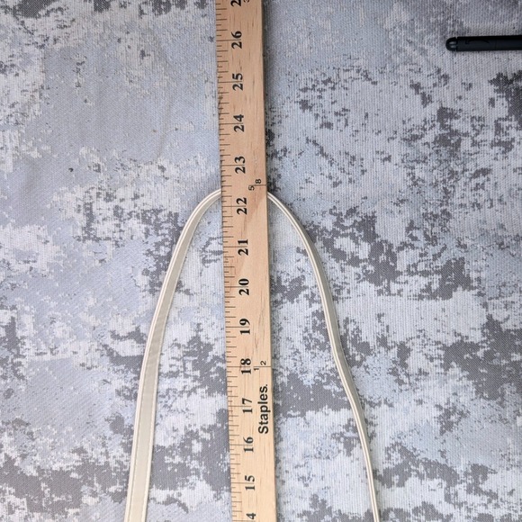 Cream Snakeskin Embossed Baguette Crossbody Bag Gold Hardware Tassel Turn-lock - Picture 13 of 13